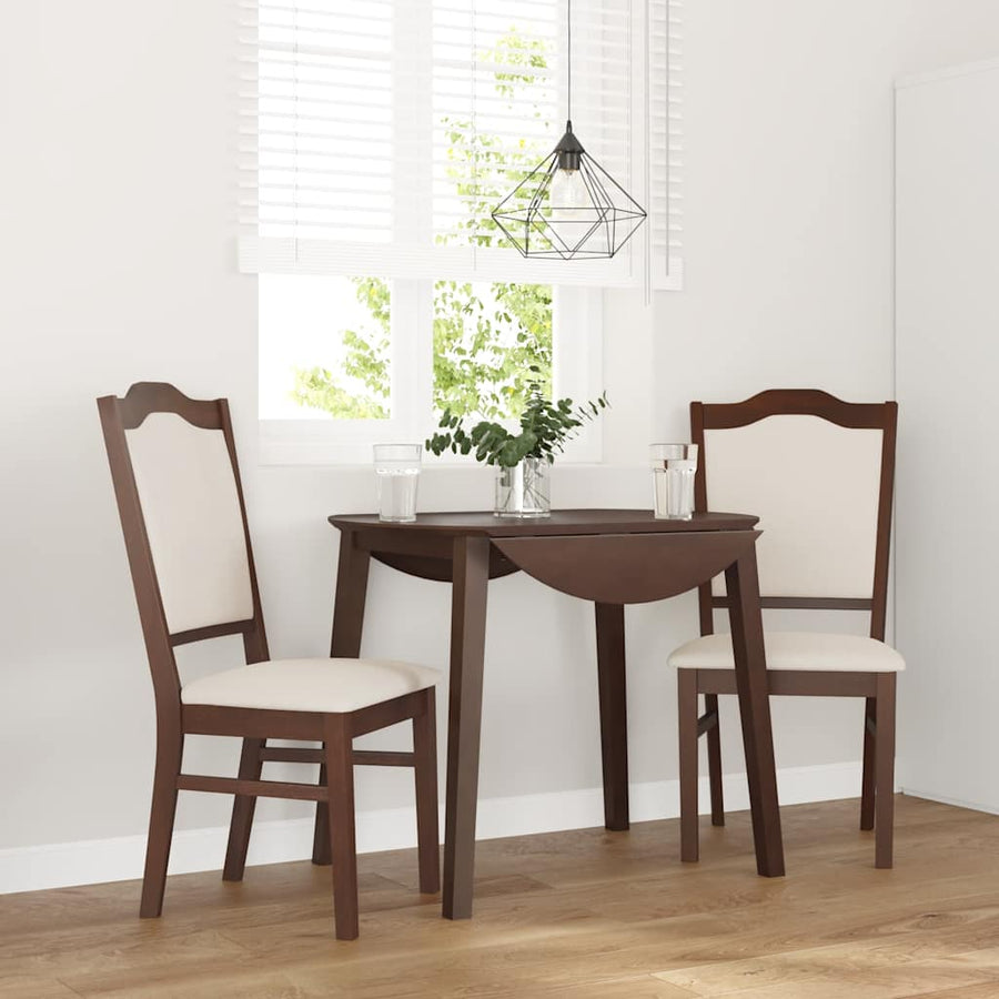 Eetkamerstoelen met kussens 2 stuks bruin massief hout rubber