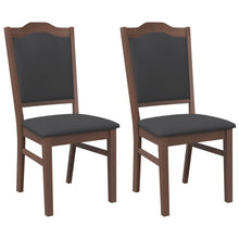 Eetkamerstoelen met kussens 2 stuks bruin massief hout rubber
