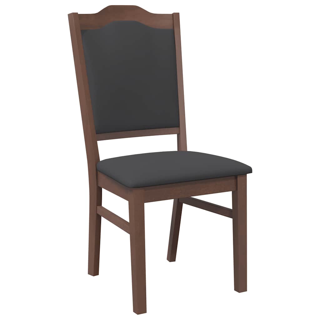 Eetkamerstoelen met kussens 2 stuks bruin massief hout rubber