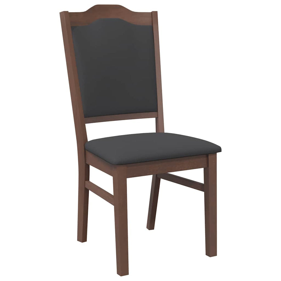 Eetkamerstoelen met kussens 2 stuks bruin massief hout rubber