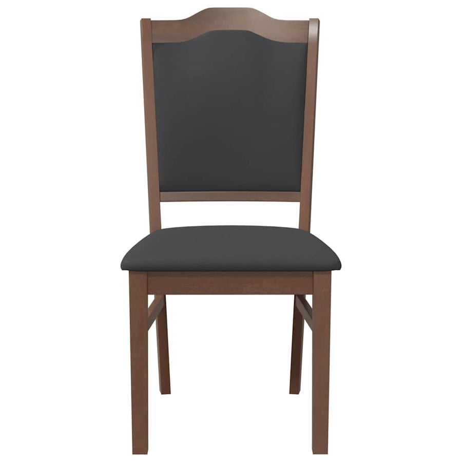 Eetkamerstoelen met kussens 2 stuks bruin massief hout rubber