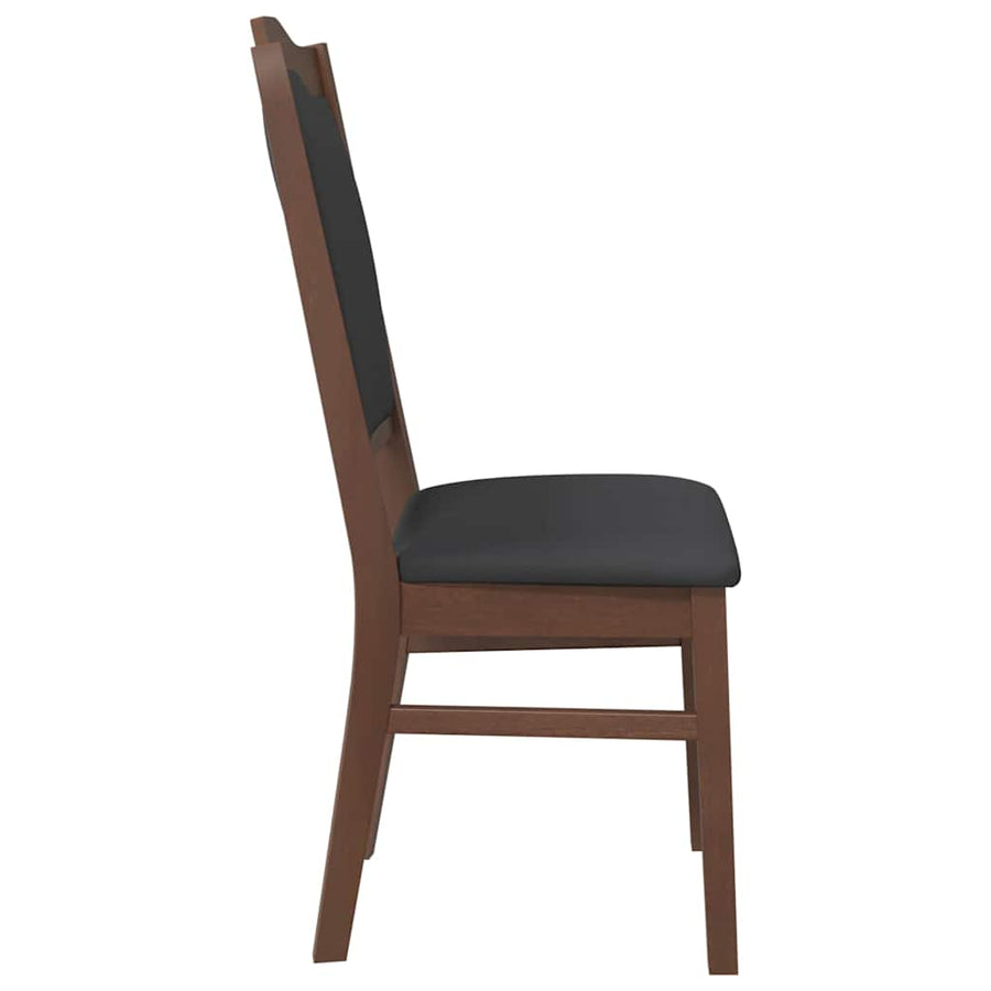 Eetkamerstoelen met kussens 2 stuks bruin massief hout rubber