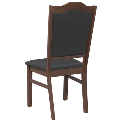 Eetkamerstoelen met kussens 2 stuks bruin massief hout rubber