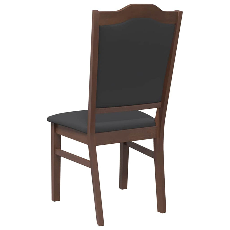 Eetkamerstoelen met kussens 2 stuks bruin massief hout rubber