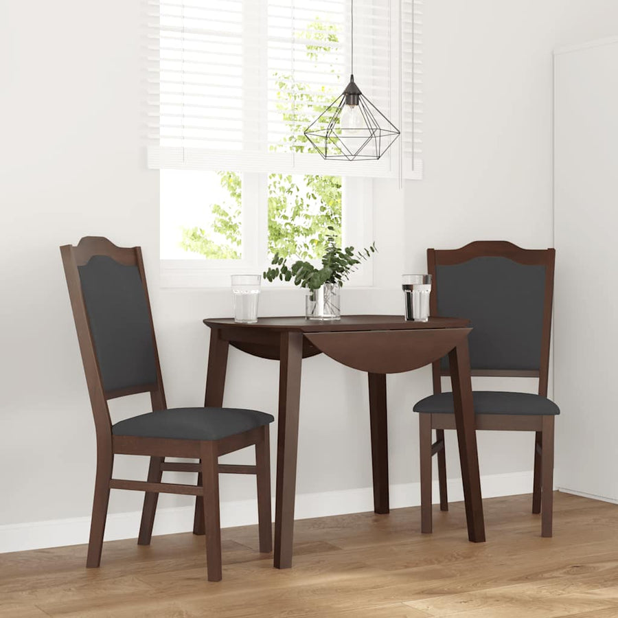 Eetkamerstoelen met kussens 2 stuks bruin massief hout rubber