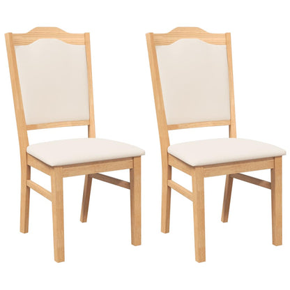 Eetkamerstoelen met kussens 2 stuks massief hout rubber