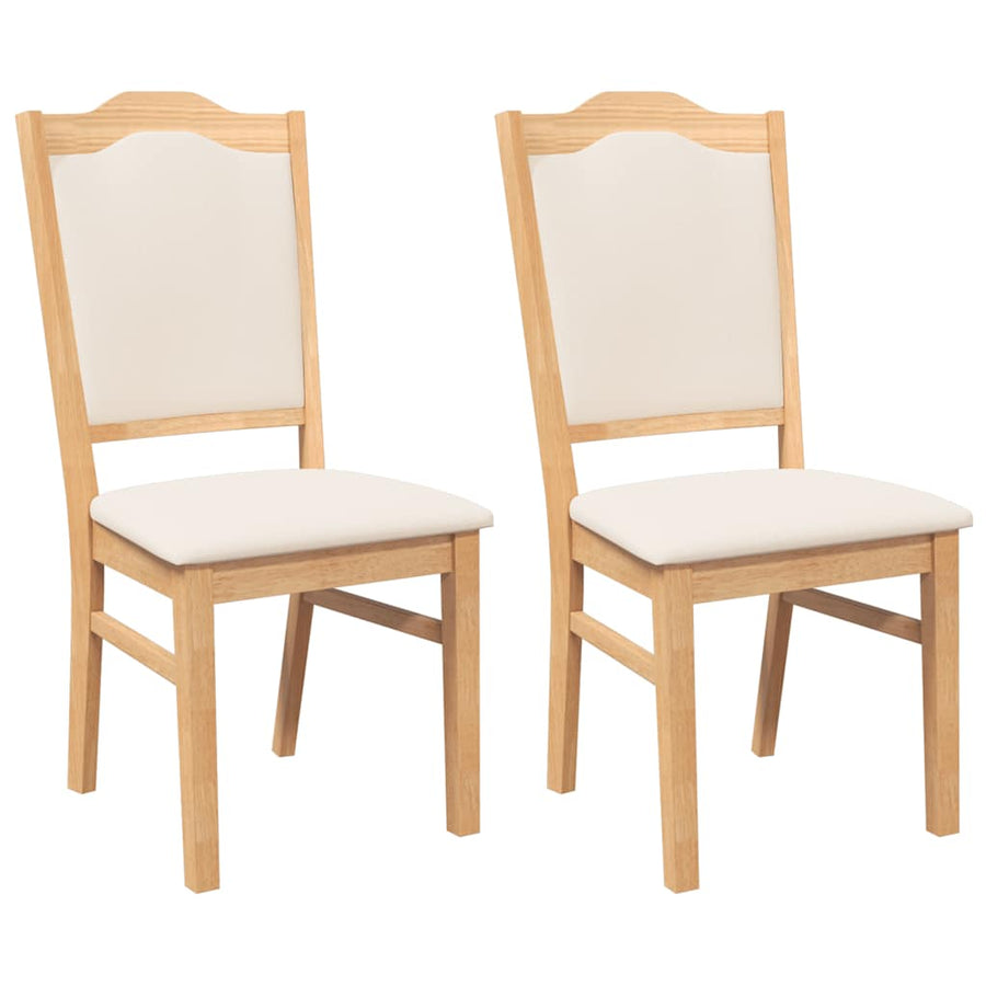 Eetkamerstoelen met kussens 2 stuks massief hout rubber