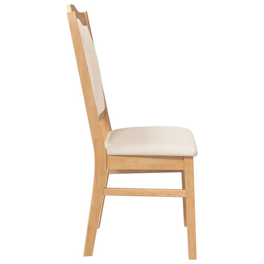 Eetkamerstoelen met kussens 2 stuks massief hout rubber