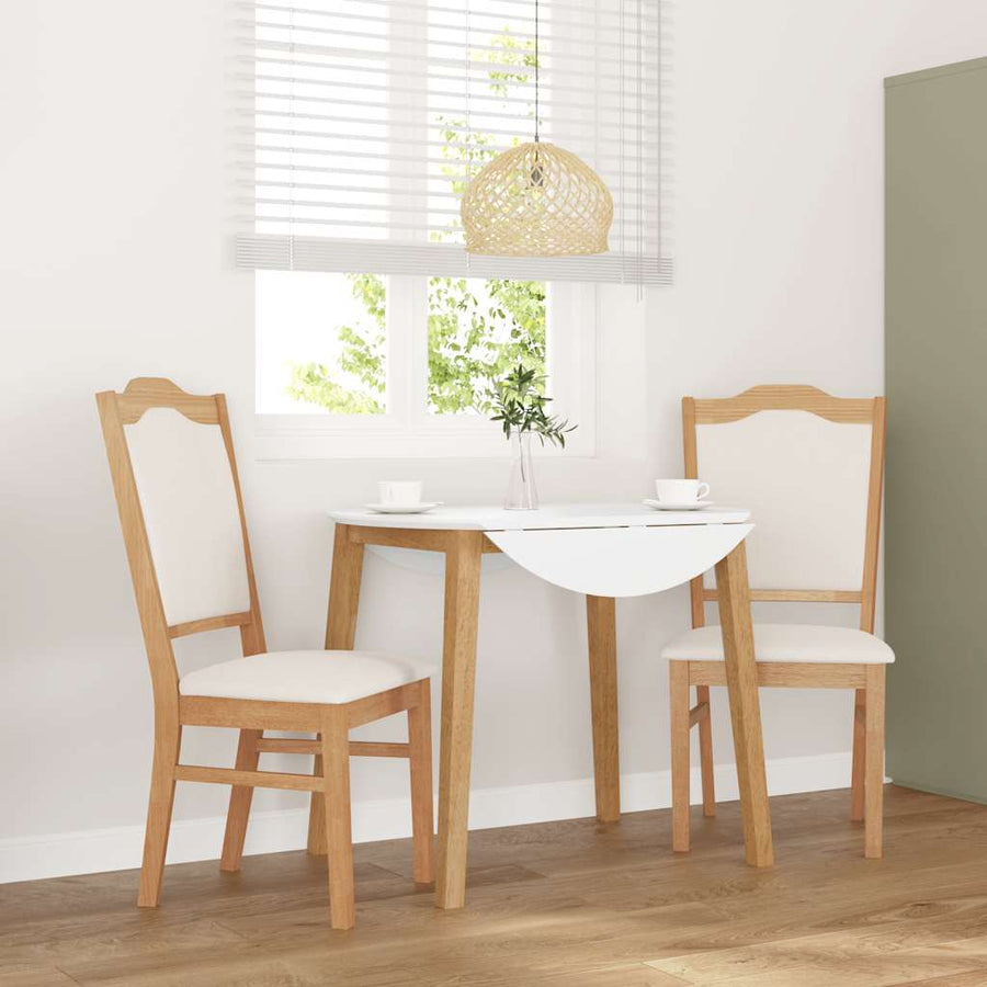 Eetkamerstoelen met kussens 2 stuks massief hout rubber