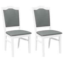 Eetkamerstoelen met kussens 2 stuks wit massief hout rubber