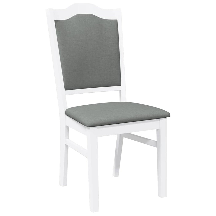 Eetkamerstoelen met kussens 2 stuks wit massief hout rubber