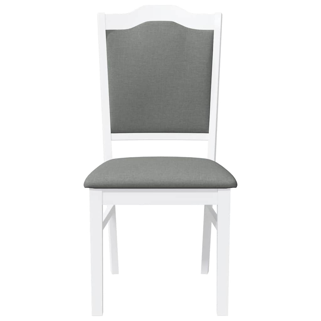 Eetkamerstoelen met kussens 2 stuks wit massief hout rubber