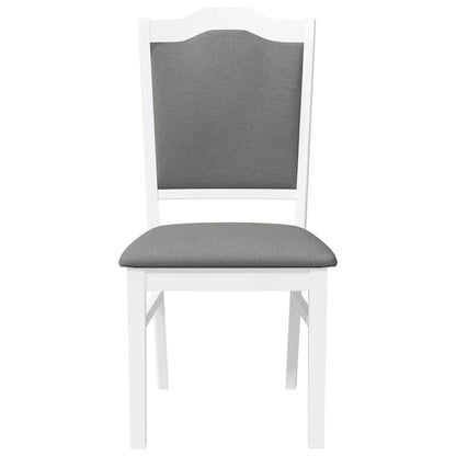 Eetkamerstoelen met kussens 2 stuks wit massief hout rubber