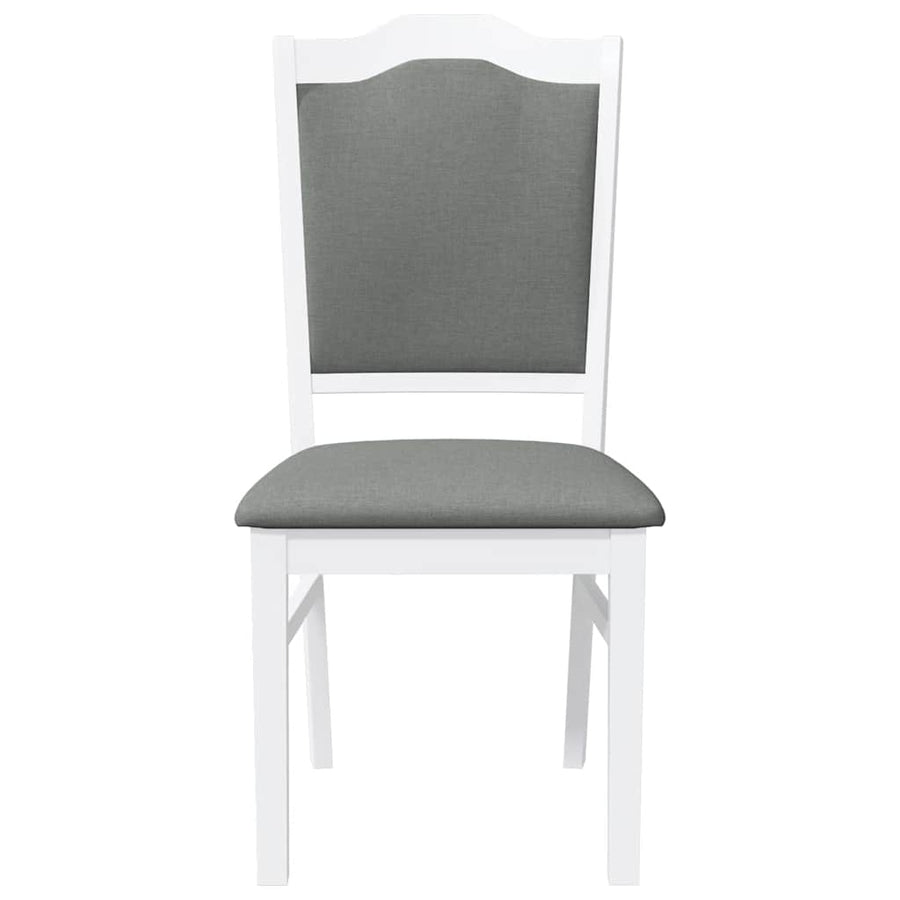 Eetkamerstoelen met kussens 2 stuks wit massief hout rubber