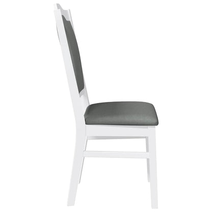 Eetkamerstoelen met kussens 2 stuks wit massief hout rubber