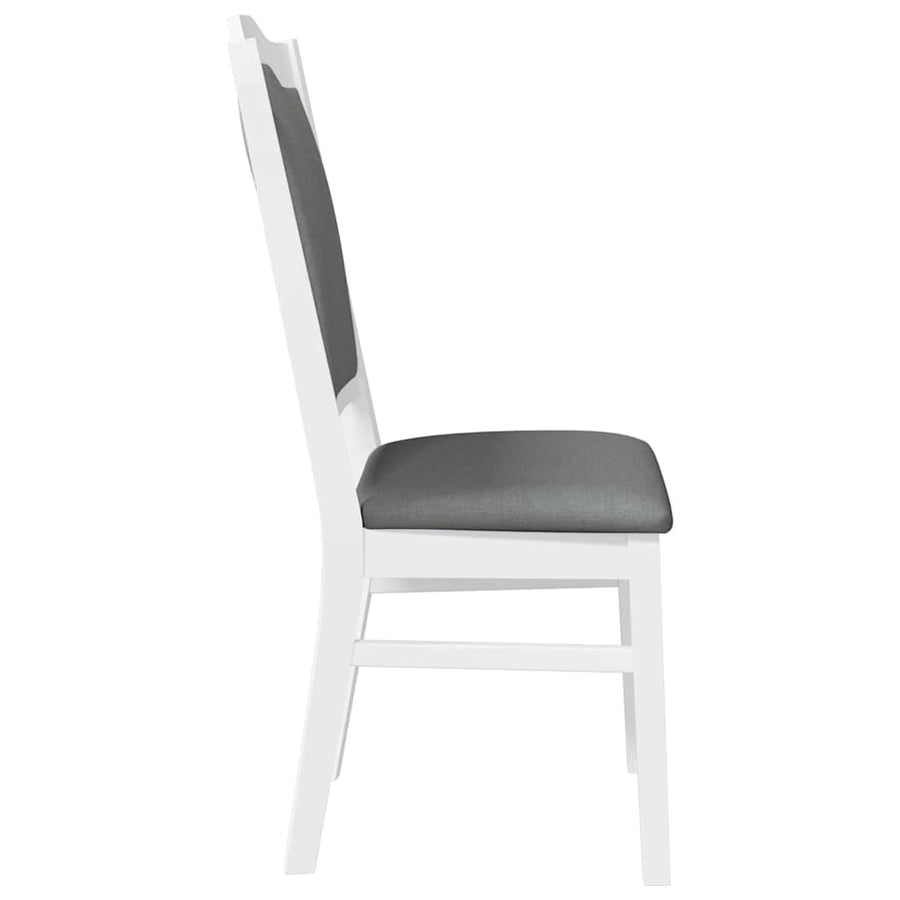 Eetkamerstoelen met kussens 2 stuks wit massief hout rubber