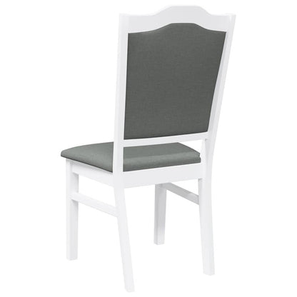 Eetkamerstoelen met kussens 2 stuks wit massief hout rubber