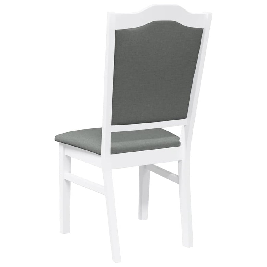 Eetkamerstoelen met kussens 2 stuks wit massief hout rubber