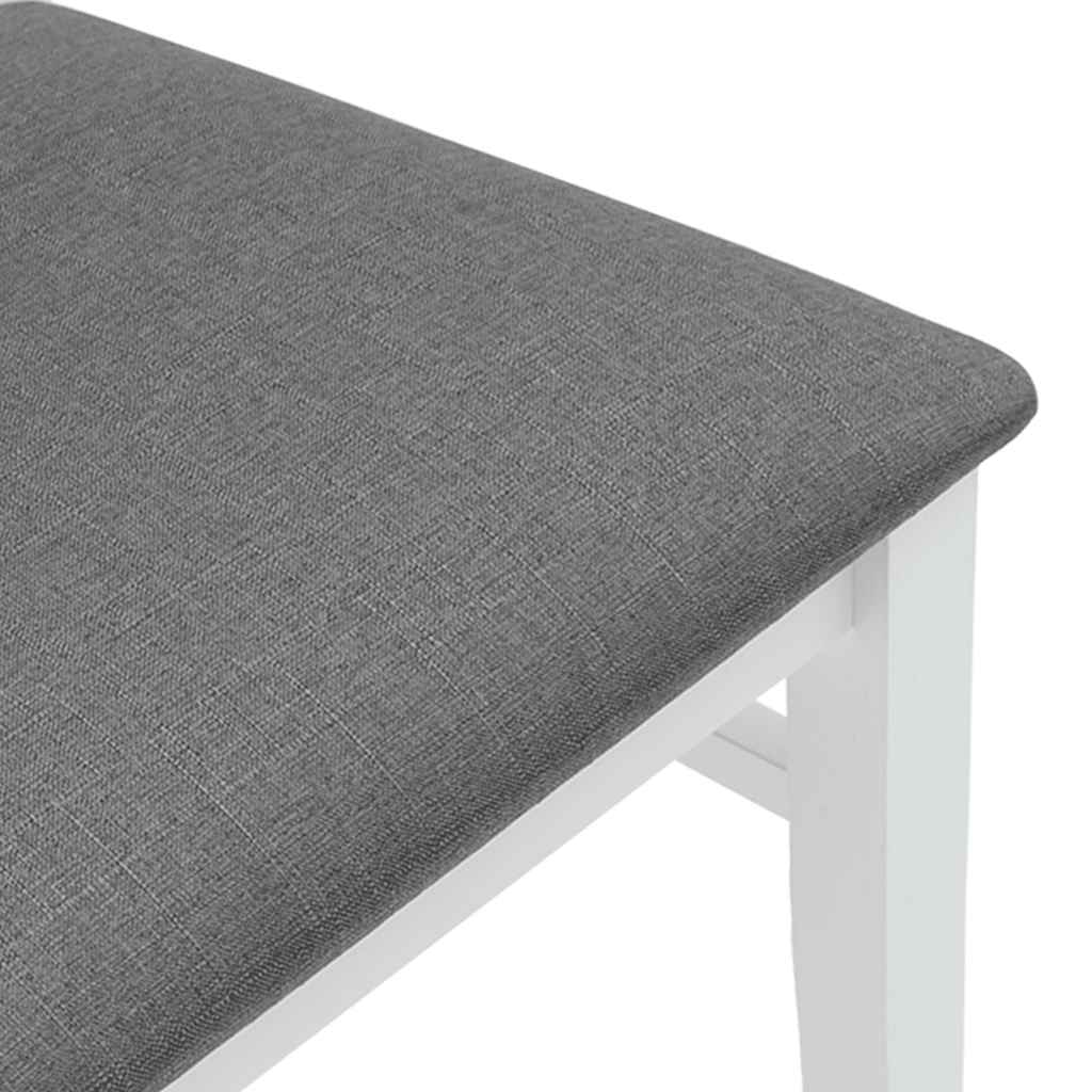 Eetkamerstoelen met kussens 2 stuks wit massief hout rubber