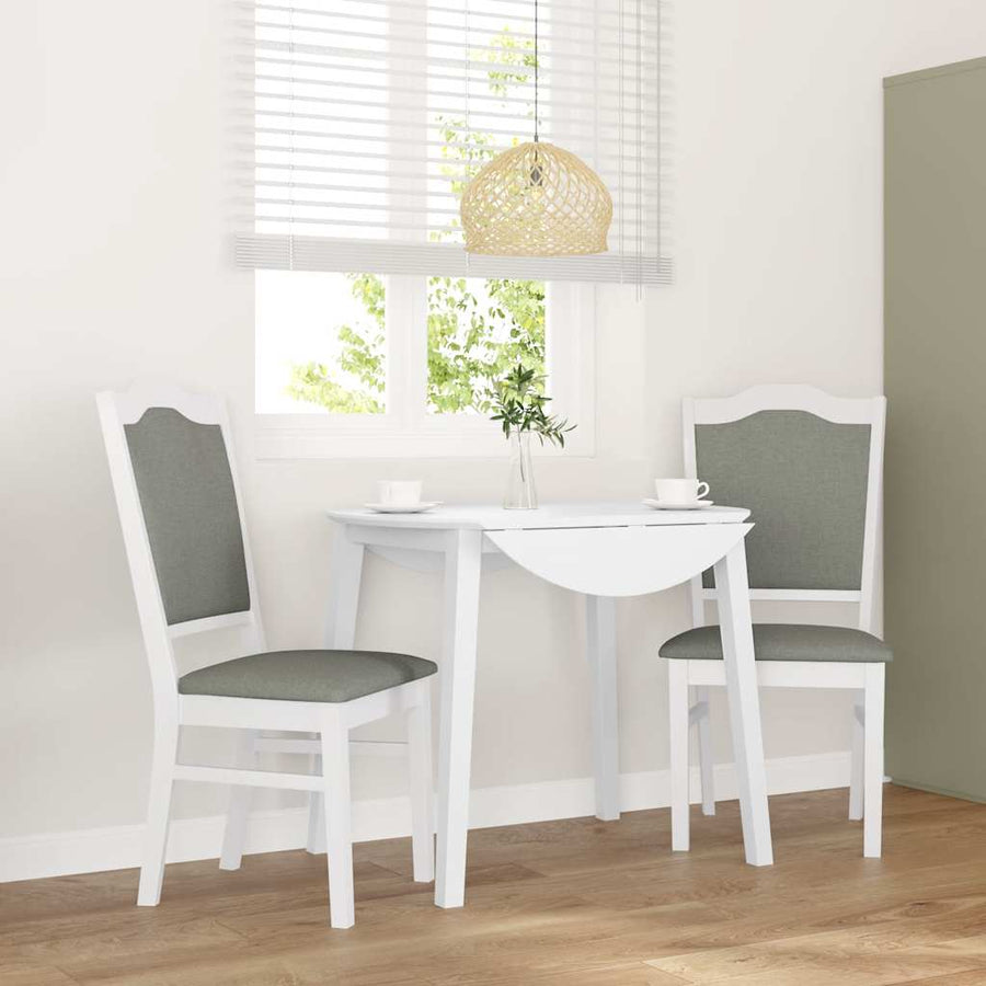 Eetkamerstoelen met kussens 2 stuks wit massief hout rubber