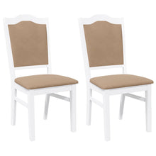 Eetkamerstoelen met kussens 2 stuks wit massief hout rubber