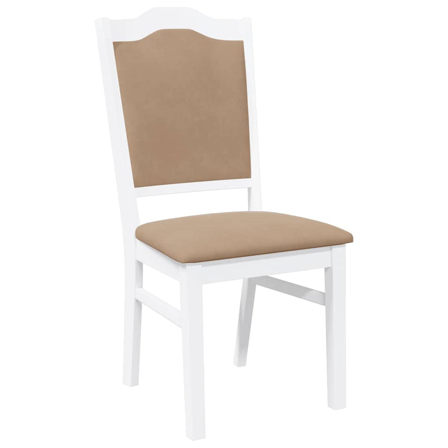 Eetkamerstoelen met kussens 2 stuks wit massief hout rubber