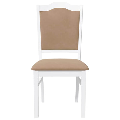 Eetkamerstoelen met kussens 2 stuks wit massief hout rubber