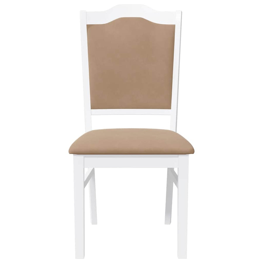 Eetkamerstoelen met kussens 2 stuks wit massief hout rubber