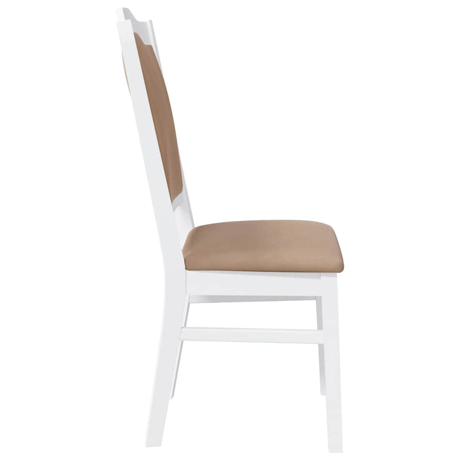 Eetkamerstoelen met kussens 2 stuks wit massief hout rubber