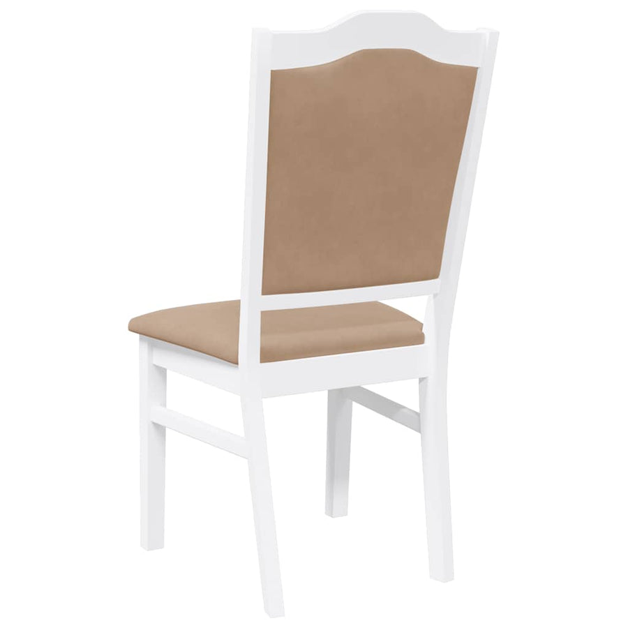 Eetkamerstoelen met kussens 2 stuks wit massief hout rubber