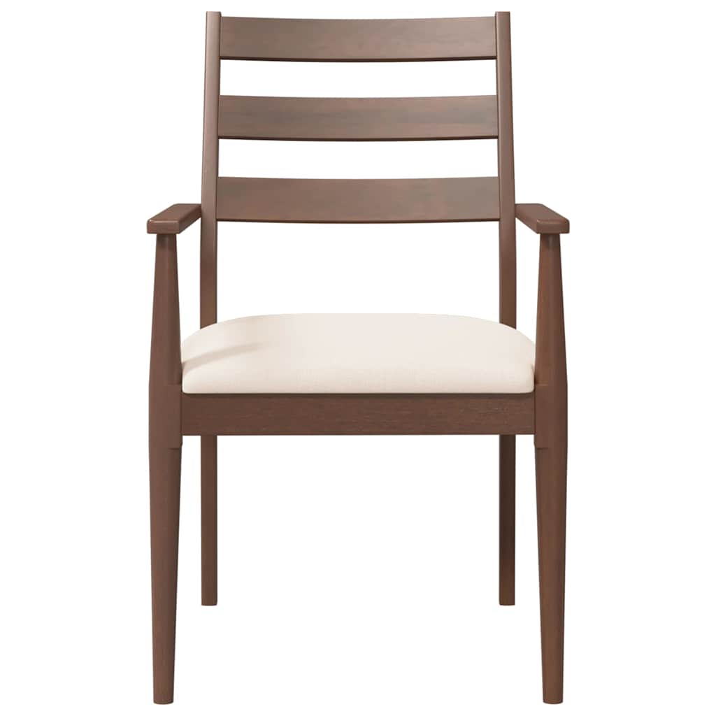Eetkamerstoelen met kussens 2 stuks bruin massief hout rubber