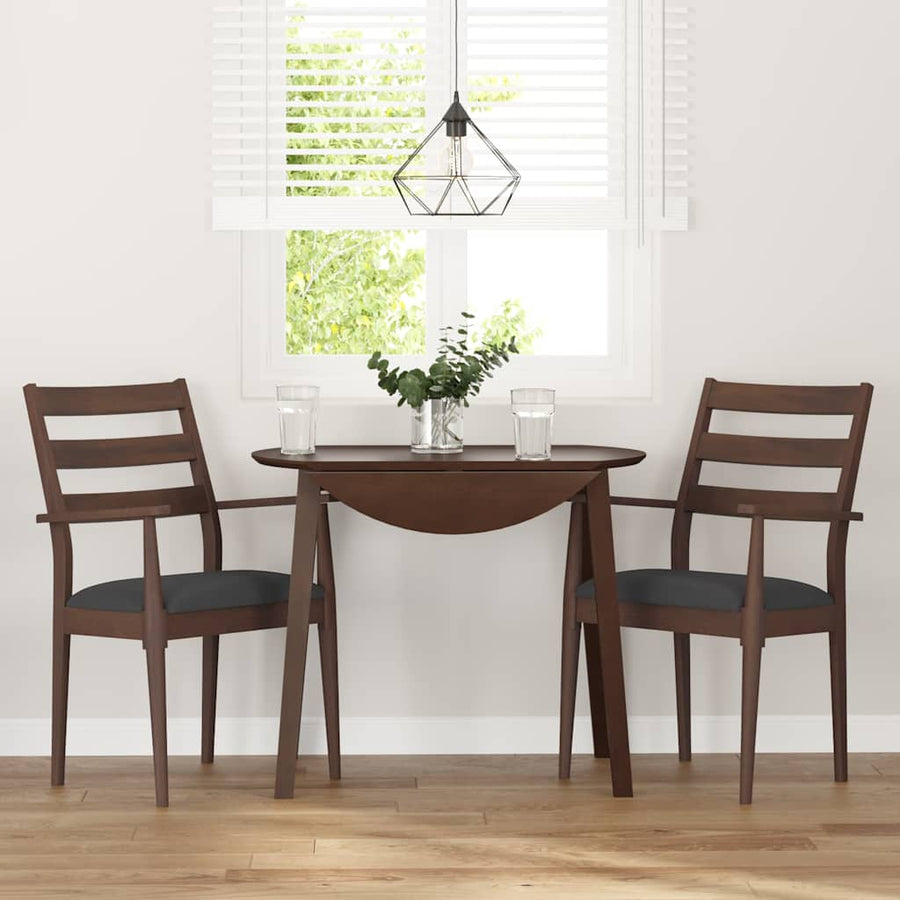 Eetkamerstoelen met kussens 2 stuks bruin massief hout rubber