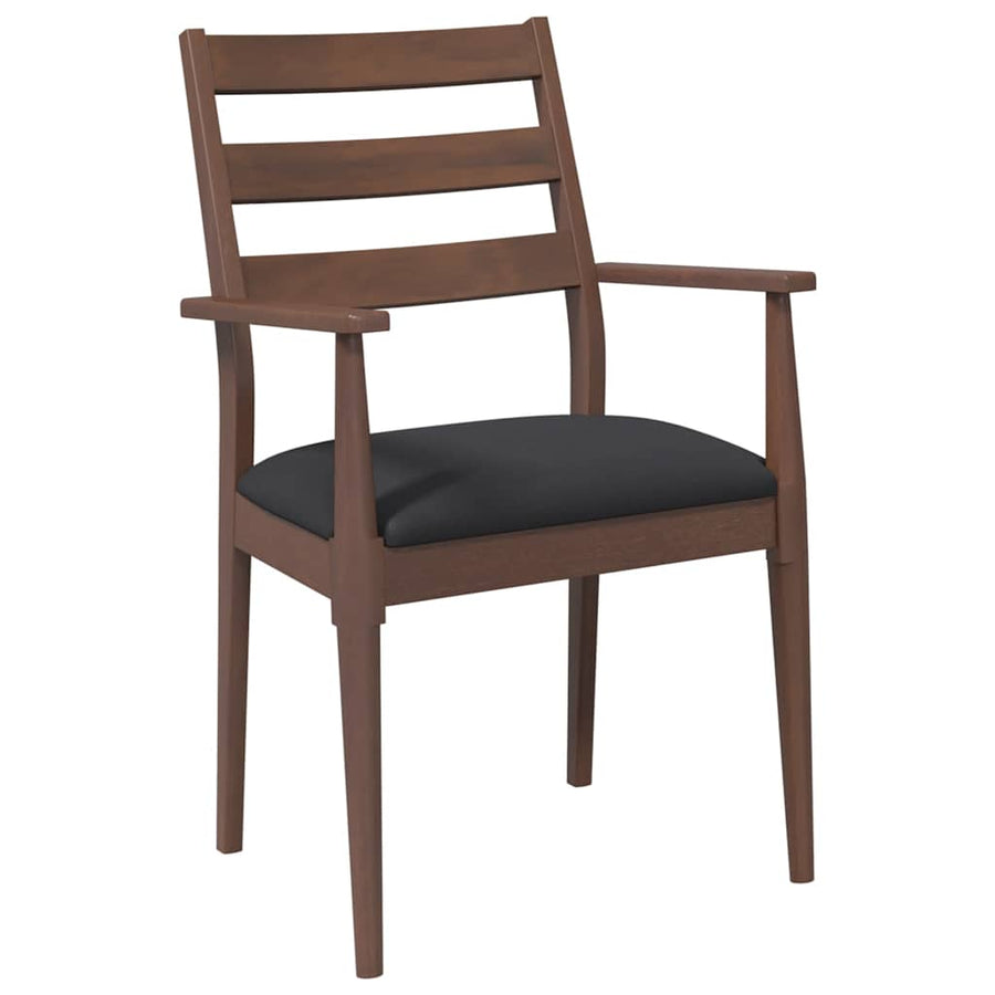 Eetkamerstoelen met kussens 2 stuks bruin massief hout rubber