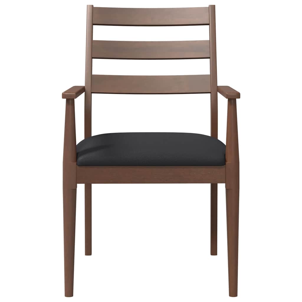 Eetkamerstoelen met kussens 2 stuks bruin massief hout rubber