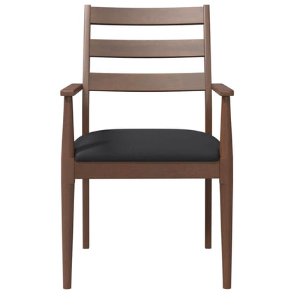 Eetkamerstoelen met kussens 2 stuks bruin massief hout rubber