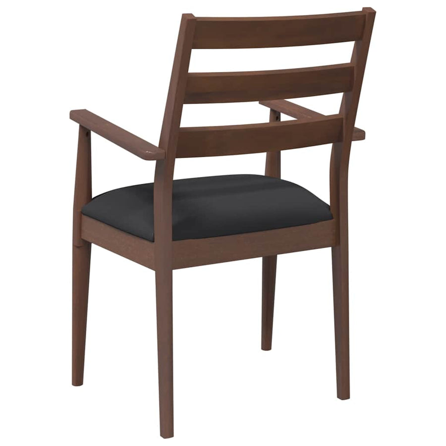 Eetkamerstoelen met kussens 2 stuks bruin massief hout rubber