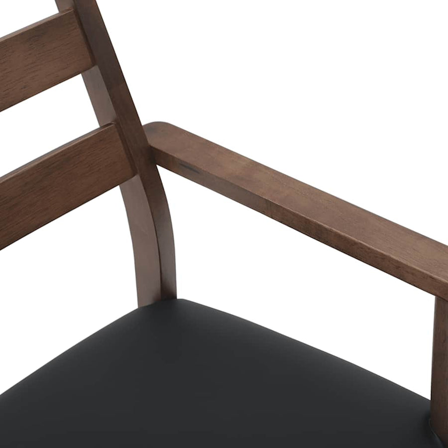 Eetkamerstoelen met kussens 2 stuks bruin massief hout rubber
