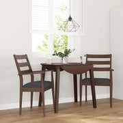 Eetkamerstoelen 2 stuks massief rubberhout bruin