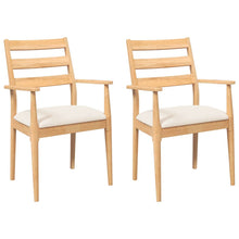 Eetkamerstoelen met kussens 2 stuks massief hout rubber