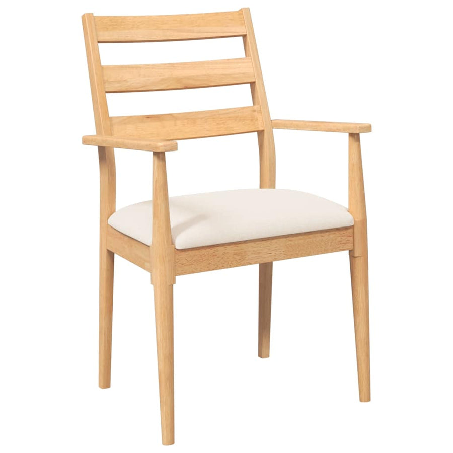 Eetkamerstoelen met kussens 2 stuks massief hout rubber