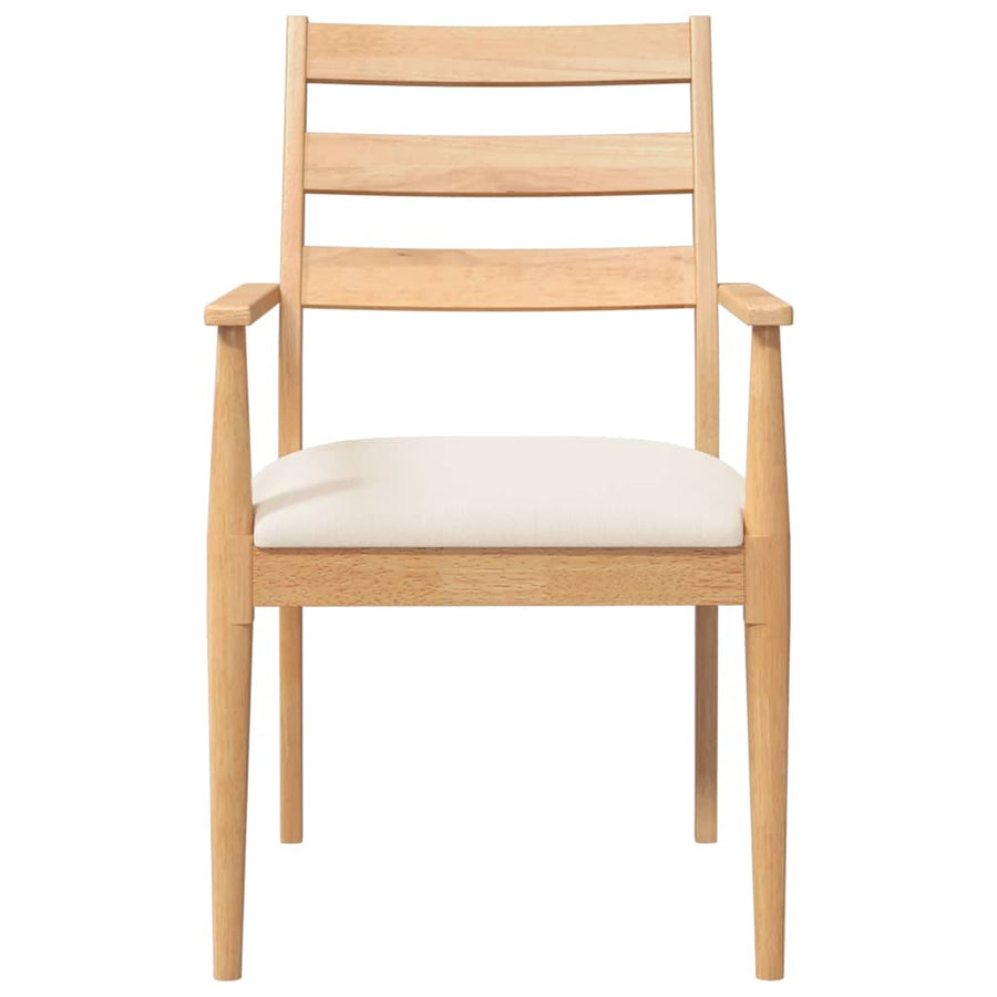 Eetkamerstoelen met kussens 2 stuks massief hout rubber