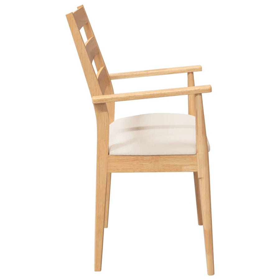 Eetkamerstoelen met kussens 2 stuks massief hout rubber