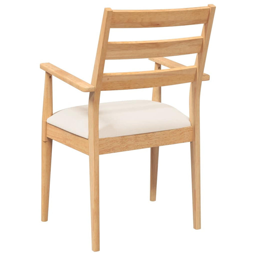 Eetkamerstoelen met kussens 2 stuks massief hout rubber