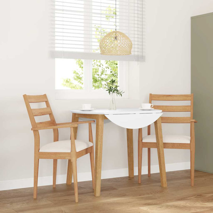 Eetkamerstoelen met kussens 2 stuks massief hout rubber