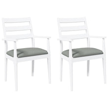 Eetkamerstoelen met kussens 2 stuks wit massief hout rubber