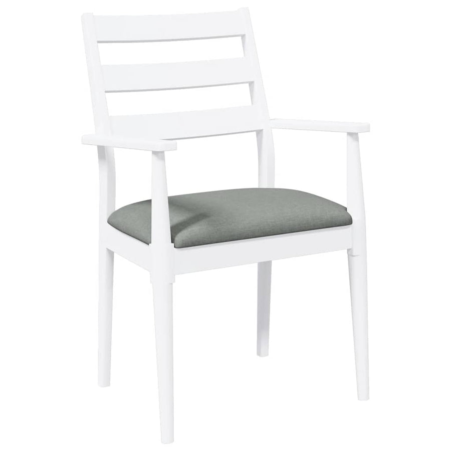 Eetkamerstoelen met kussens 2 stuks wit massief hout rubber