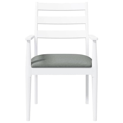 Eetkamerstoelen met kussens 2 stuks wit massief hout rubber