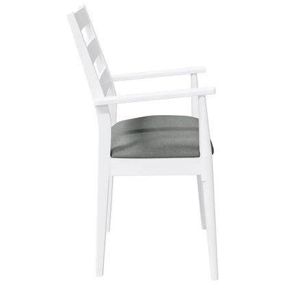 Eetkamerstoelen met kussens 2 stuks wit massief hout rubber