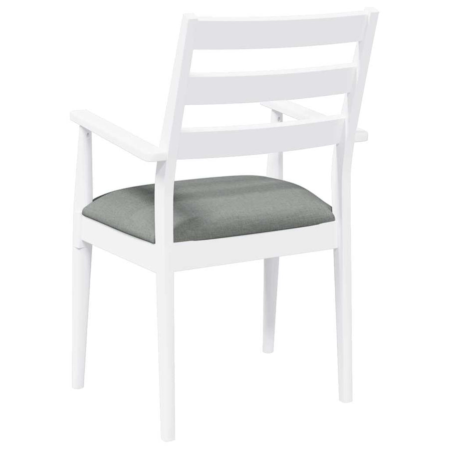 Eetkamerstoelen met kussens 2 stuks wit massief hout rubber