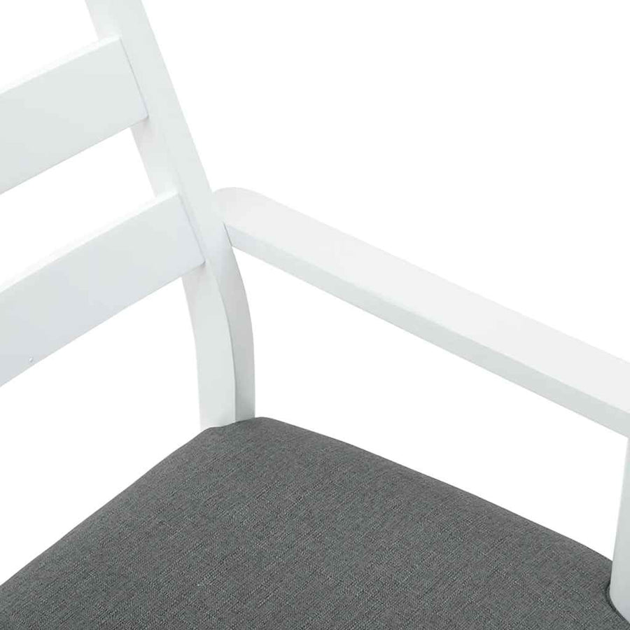 Eetkamerstoelen met kussens 2 stuks wit massief hout rubber